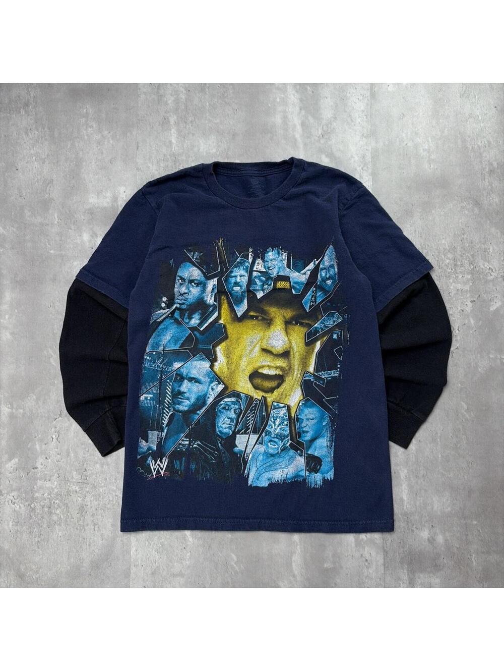 Y2K WWE John Cena Layered Long Sleeve Wrestling Shirt